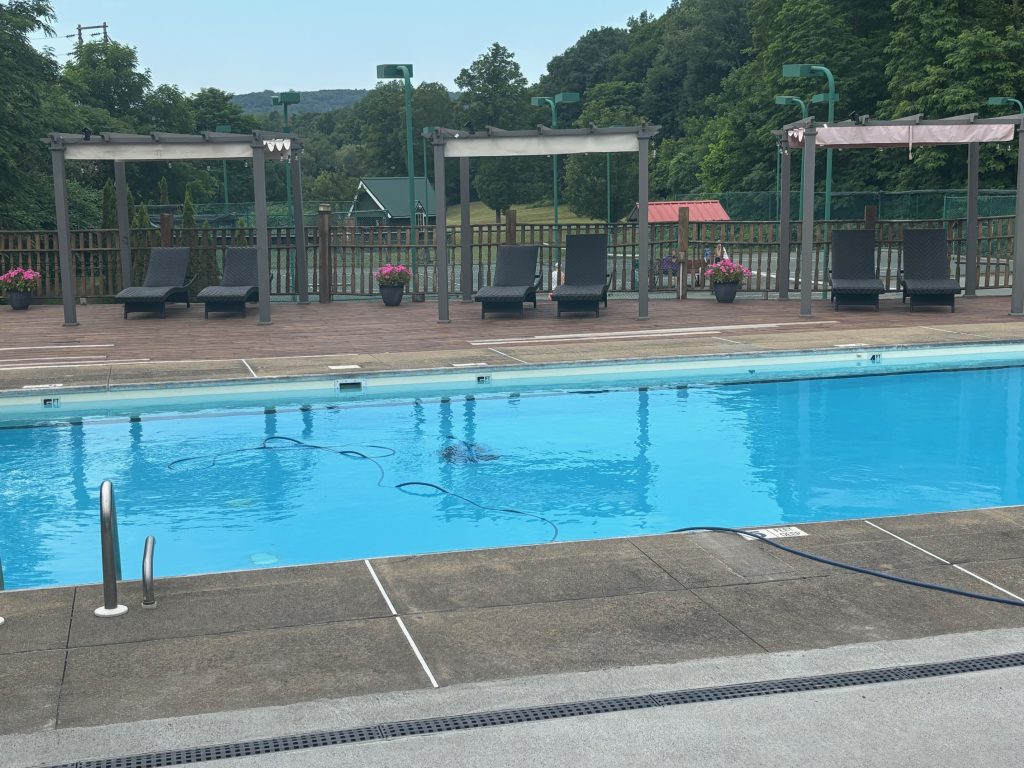 Pool with pergolas