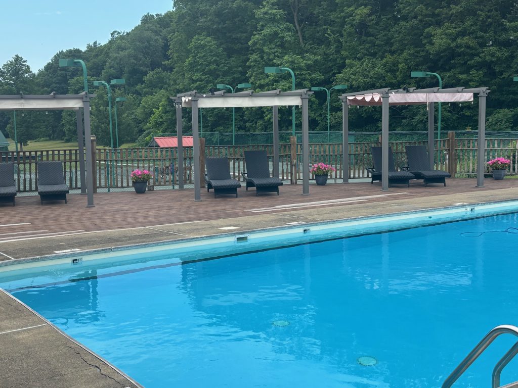 Pool view toward courts